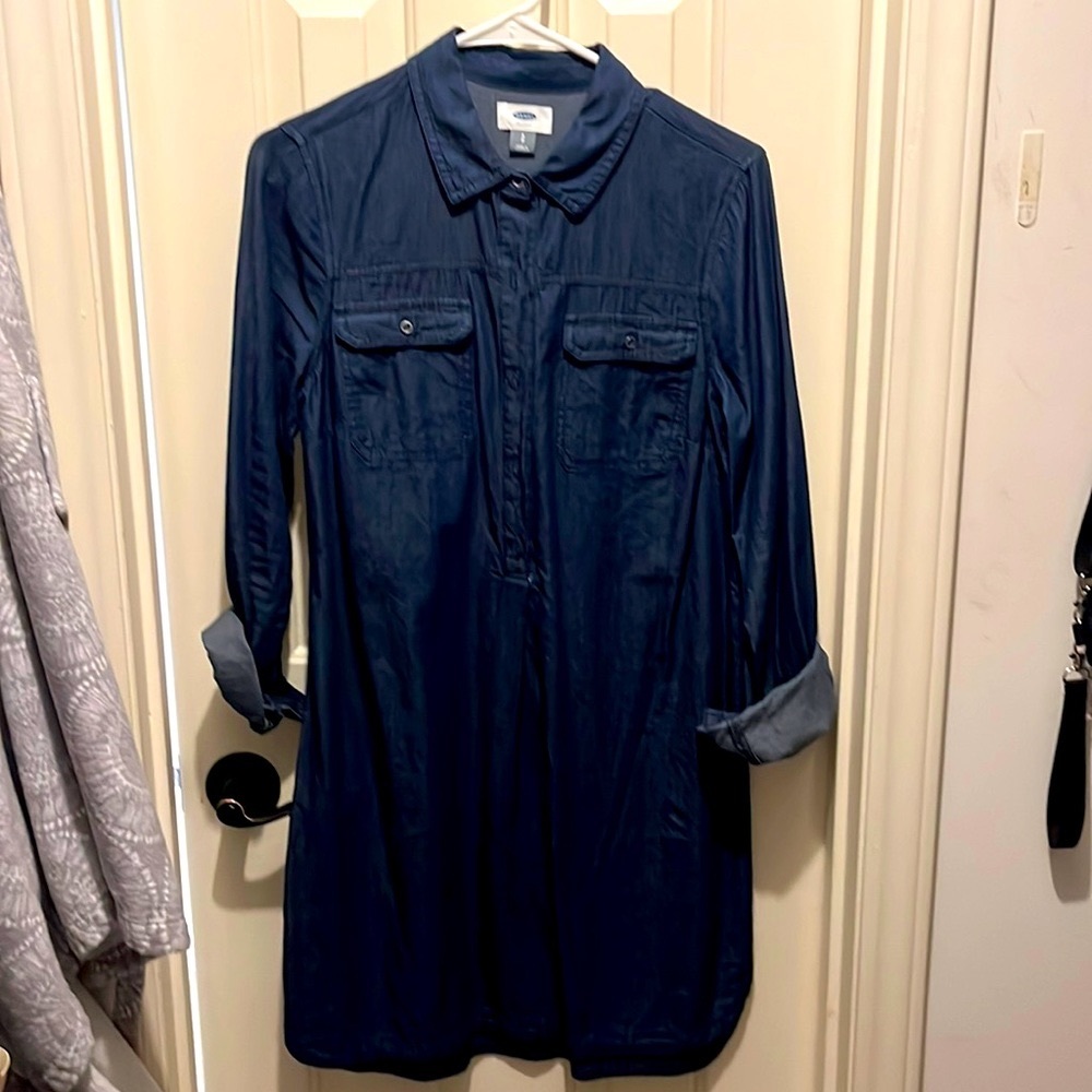 Old Navy denim long sleeve dress size small.